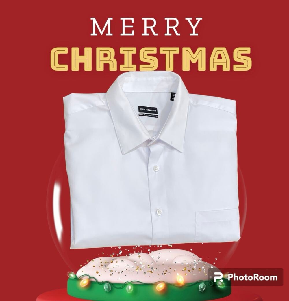 Van Heusen Men's Dress Shirt Regular Fit Solid White XLarge